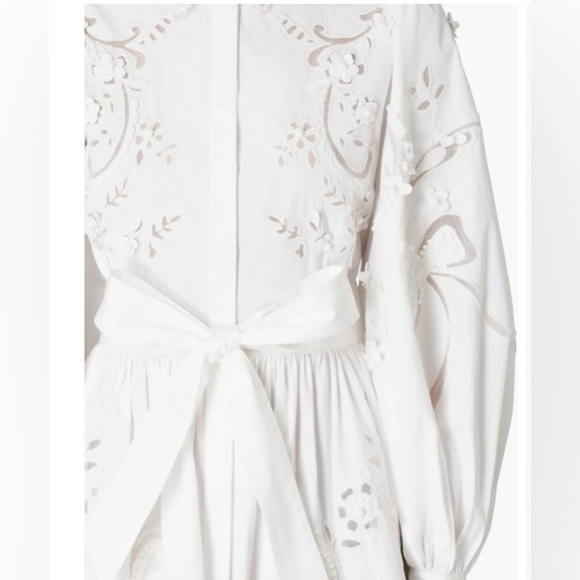Carolina Herrera NWT Embroidered Balloon Sleeve Shirtdress - Picture 5 of 7
